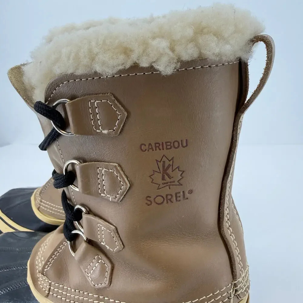 Vintage Sorel Caribou Boots Womens 8 Mens 6 Kaufman Canada Wool Lined Maple Leaf